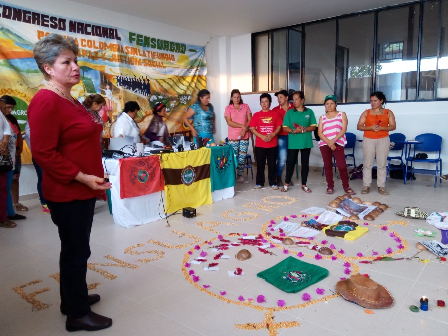 Ruby Castaño en la Junta Municiapl de Fensuagro realizada en marzo de 2016 en Cundinamarca./ AECOS